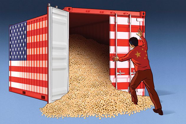 tariffs soy beans supply chain